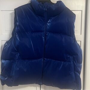 Old Navy Shiny Puffer Vest Catalyst Blue size XXL Weather Resistant